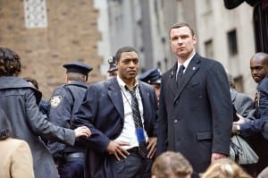 Chiwetel Ejiofor as " Agent Peabody" and Liev Schreiber as "Agent Ted Winter" in Columbia Pictures' contemporary action thriller SALT.
