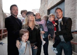 Russell Crowe, Danielle Spencer, Ilary Blasi, Francesco Totti