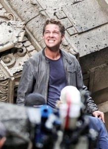 #5516645 Transformers actor Shia LaBeouf looks confused on the set of Transformers 3 in Chicago, IL on July 31, 2010 with co stars Josh Duhamel and Tyrese Gibson. As Shia frantically gestured his arms his costars looked on in confusion. Was Shia frustrated, summoning fans to dance, channeling Richard Nixon, or acting? We may never know. Fame Pictures, Inc Santa Monica, CA, USA +1 (310) 395