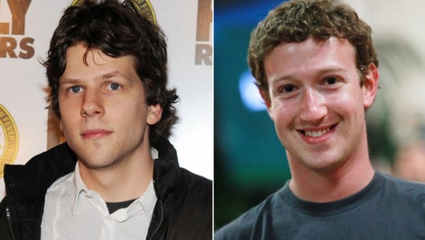 Jesse Eisenberg e Mark Zuckerberg