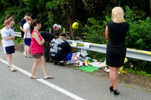 Mourners Visit The Scene Of Ryan Dunn's Fatal Accident