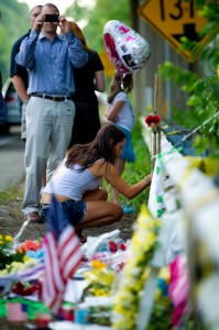 Mourners Visit The Scene Of Ryan Dunn's Fatal Accident