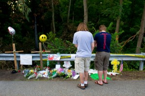 Mourners Visit The Scene Of Ryan Dunn's Fatal Accident