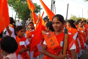 14 yr old Chinmayee Poses With a Rifle at the Durga Camp Graduation Ceremony 02