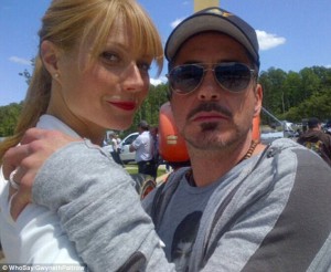 paltrow Downey jr iron man 3 set twitter