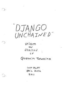 La prima paginas dello script di Django Unchained