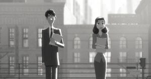 Un'immagine di The Paperman, il corto d'animazione della Disney candidato all'Oscar
