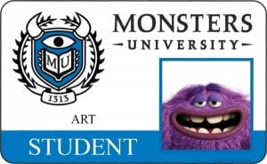 Monsters university id card art