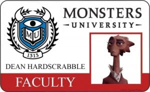 Monsters university id card dean hardscrabble