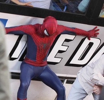 amazing spider man 2 set photo bus 1