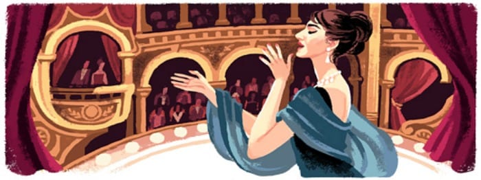 Il doodle dedicato a Maria Callas