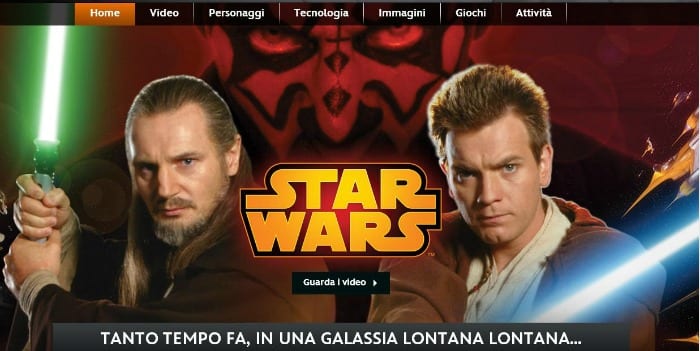 Il sito italiano di Star Wars