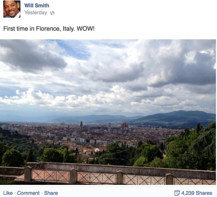 Will Smith a Firenze