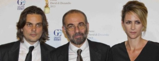 Il regista Giuseppe Tornatore tra i produttori Arturo Paglia e Isabella Cocuzza
