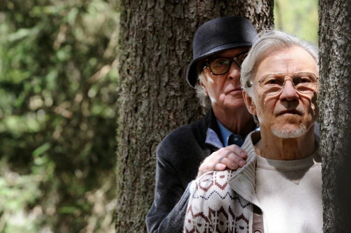 SET DEL FILM "LA GIOVINEZZA" DI PAOLO SORRENTINO. NELLA FOTO MICHAEL CAINE E  HARVEY KEITEL. FOTO DI GIANNI FIORITO