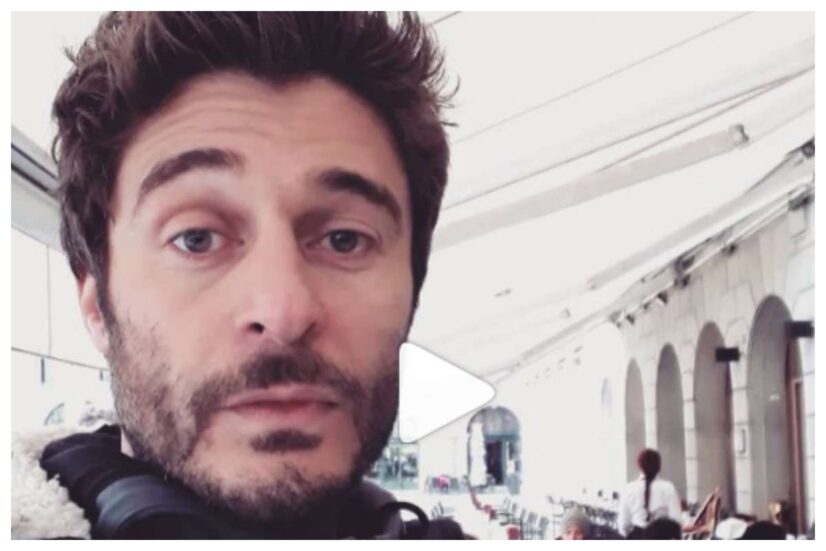 Lino Guanciale in vacanza con il figlio
