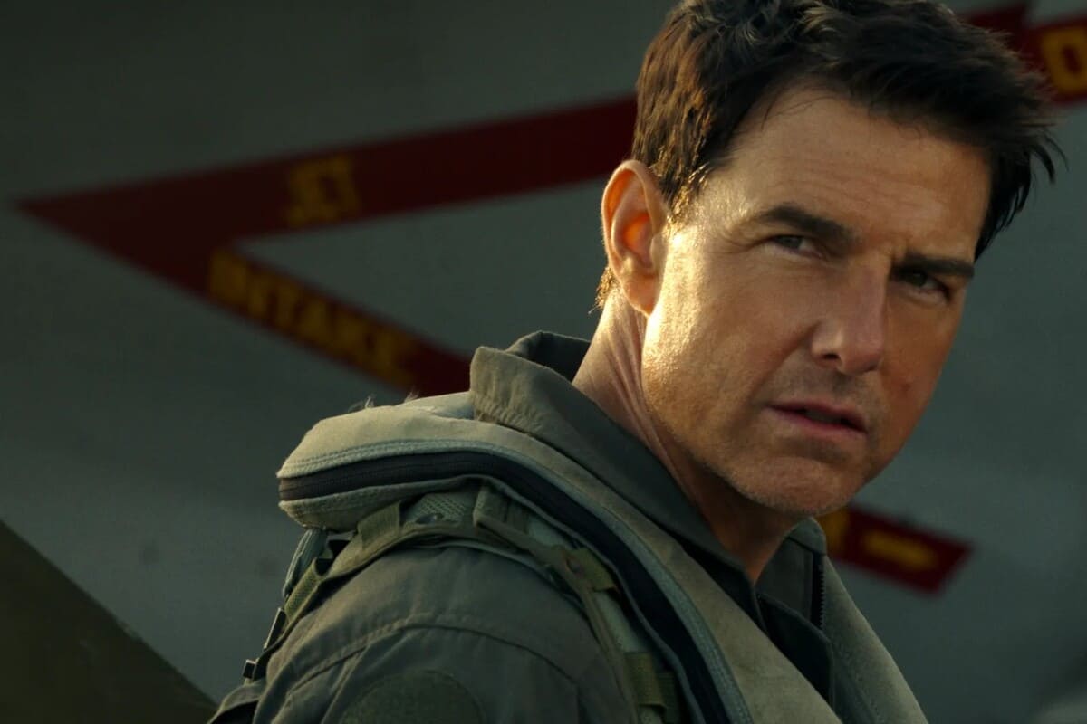 Tom Cruise nei panni di Pete Maverick Mitchell in Top Gun Maverick del 2022, il film che ha incassato 1,5 miliardi di dollari e reso inevitabile il terzo capitolo